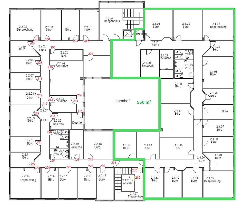 2.Obergeschoss ca. 550 m² 