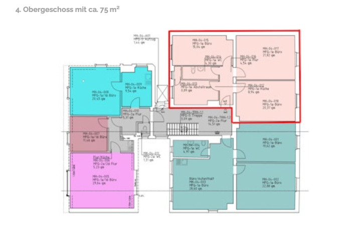 4.Obergeschoss ca. 75 m² 