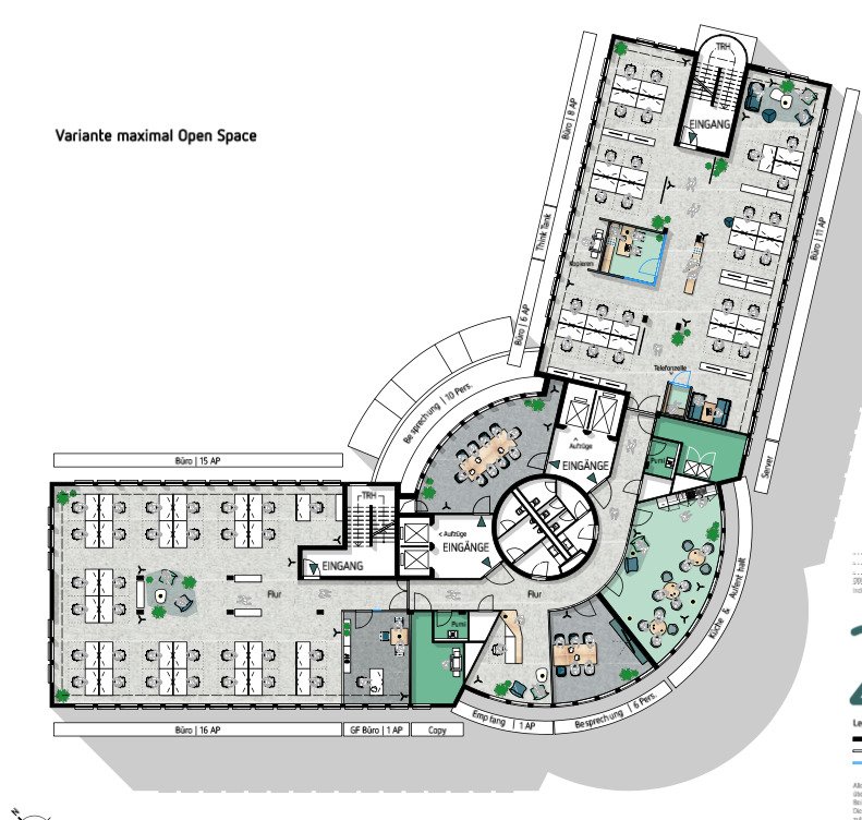 Planung 2.Obergeschoss Open Space